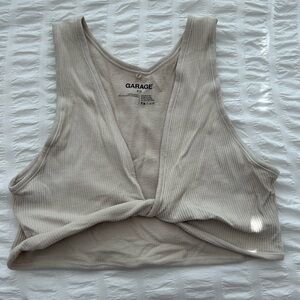 Garage Women's Beige Ribbed Tank Top